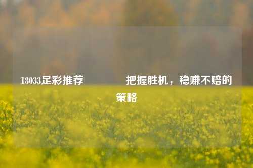 18033足彩推荐🥈把握胜机，稳赚不赔的策略