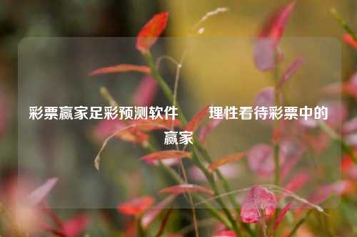 彩票赢家足彩预测软件✌️理性看待彩票中的赢家