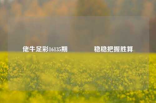 佬牛足彩16135期👍稳稳把握胜算