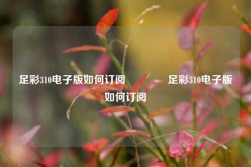足彩310电子版如何订阅👍足彩310电子版如何订阅