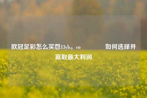 欧冠足彩怎么买怨13yb。co👍如何选择并赢取最大利润