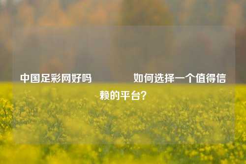 中国足彩网好吗🌈如何选择一个值得信赖的平台？