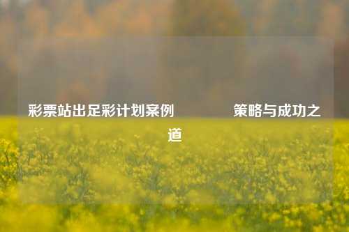 彩票站出足彩计划案例👈策略与成功之道