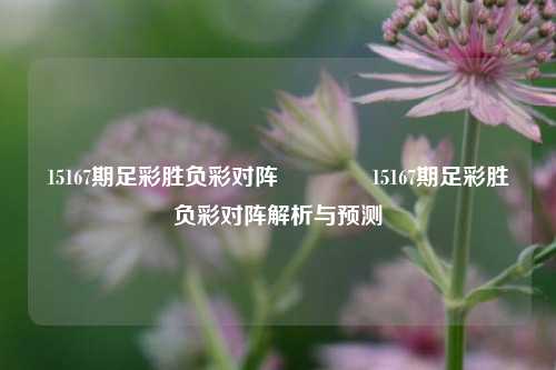 15167期足彩胜负彩对阵🥈15167期足彩胜负彩对阵解析与预测