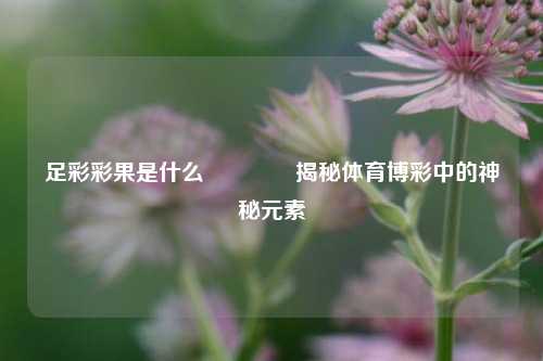 足彩彩果是什么👈揭秘体育博彩中的神秘元素