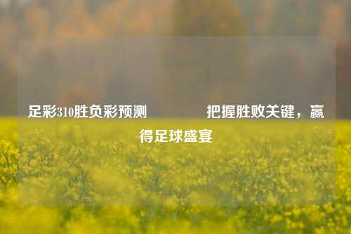 足彩310胜负彩预测🥇把握胜败关键，赢得足球盛宴