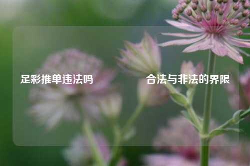 足彩推单违法吗🎖️合法与非法的界限