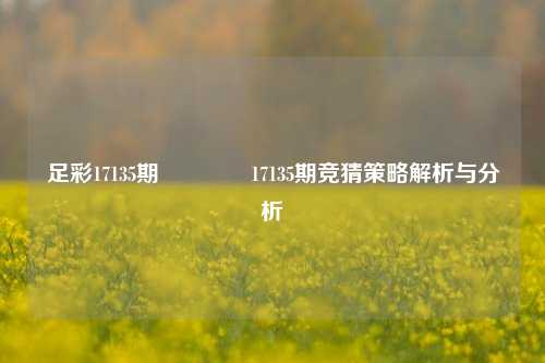 足彩17135期🌈17135期竞猜策略解析与分析