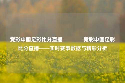 竞彩中国足彩比分直播👈竞彩中国足彩比分直播——实时赛事数据与精彩分析