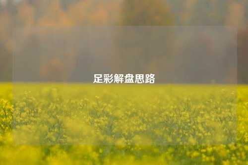 足彩解盘思路