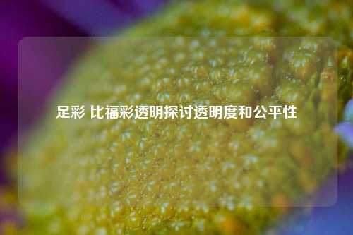 足彩 比福彩透明探讨透明度和公平性