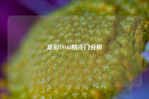 足彩19165期冷门分析