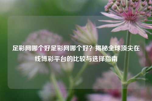 足彩网哪个好足彩网哪个好？揭秘全球顶尖在线博彩平台的比较与选择指南