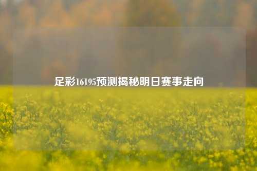 足彩16195预测揭秘明日赛事走向