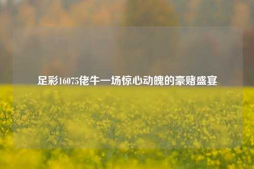 足彩16075佬牛一场惊心动魄的豪赌盛宴