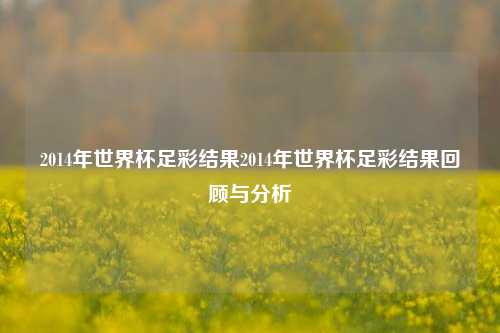 2014年世界杯足彩结果2014年世界杯足彩结果回顾与分析