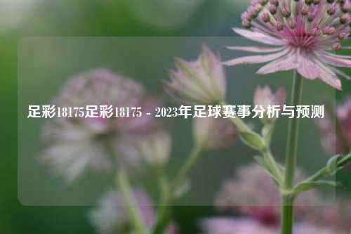 足彩18175足彩18175 - 2023年足球赛事分析与预测