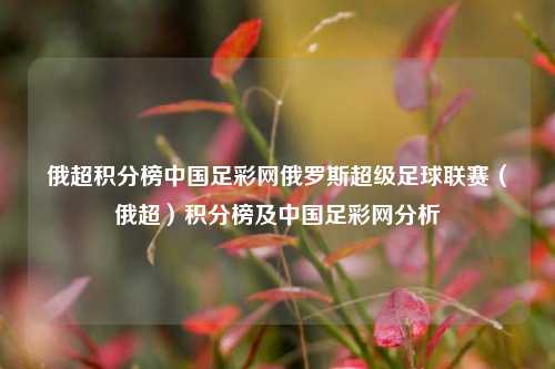 俄超积分榜中国足彩网俄罗斯超级足球联赛（俄超）积分榜及中国足彩网分析