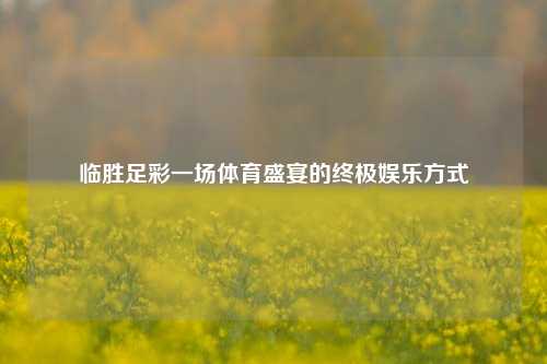 临胜足彩一场体育盛宴的终极娱乐方式