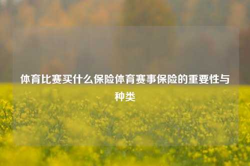 体育比赛买什么保险体育赛事保险的重要性与种类