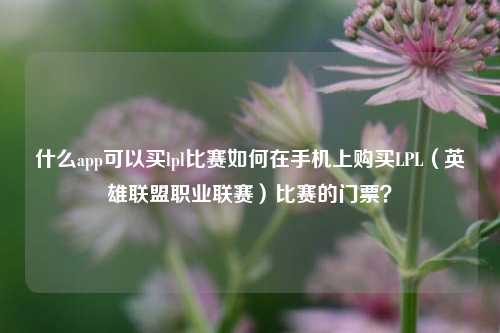 什么app可以买lpl比赛如何在手机上购买LPL（英雄联盟职业联赛）比赛的门票？