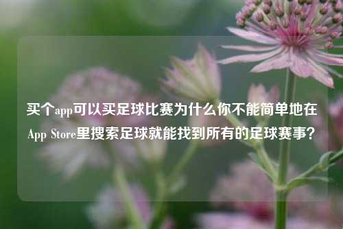 买个app可以买足球比赛为什么你不能简单地在App Store里搜索足球就能找到所有的足球赛事？