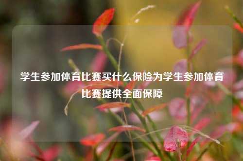 学生参加体育比赛买什么保险为学生参加体育比赛提供全面保障