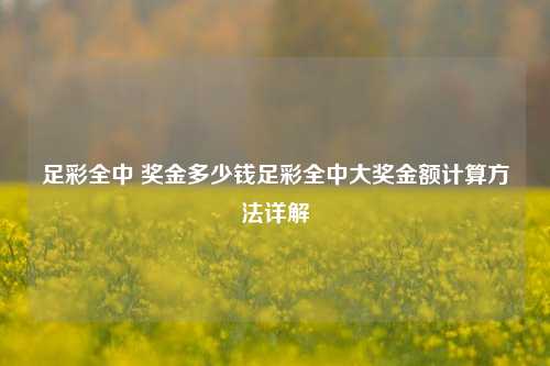 足彩全中 奖金多少钱足彩全中大奖金额计算方法详解